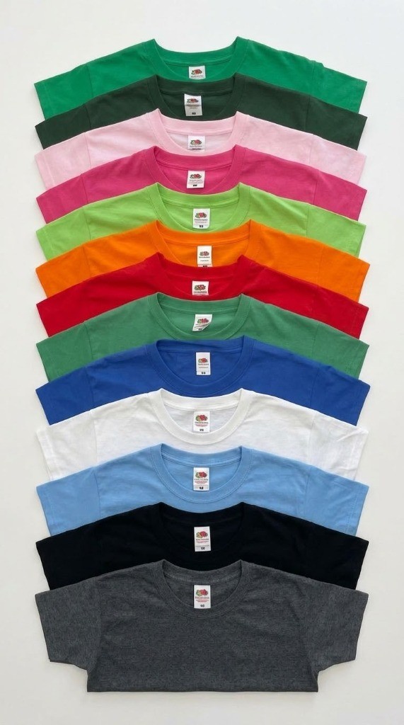 Gama de colores de camisetas para estampar