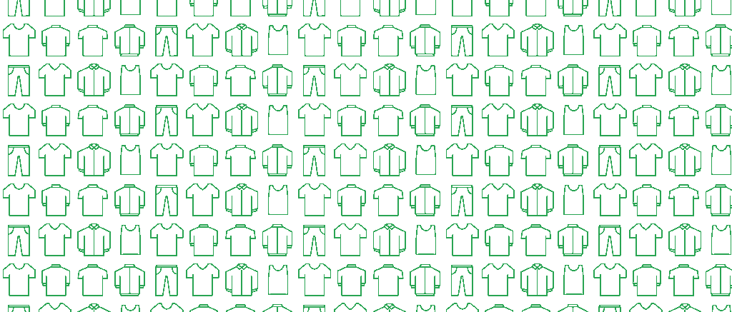 Patron verde con iconos de ropa personalizada