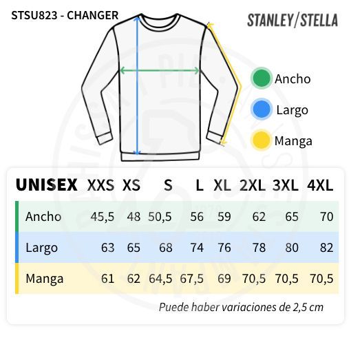 Guía de tallas para sudaderas personalizadas