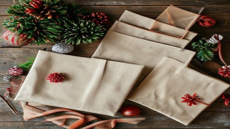 Ideas de regalo personalizadas presentadas en una mesa de Navidad