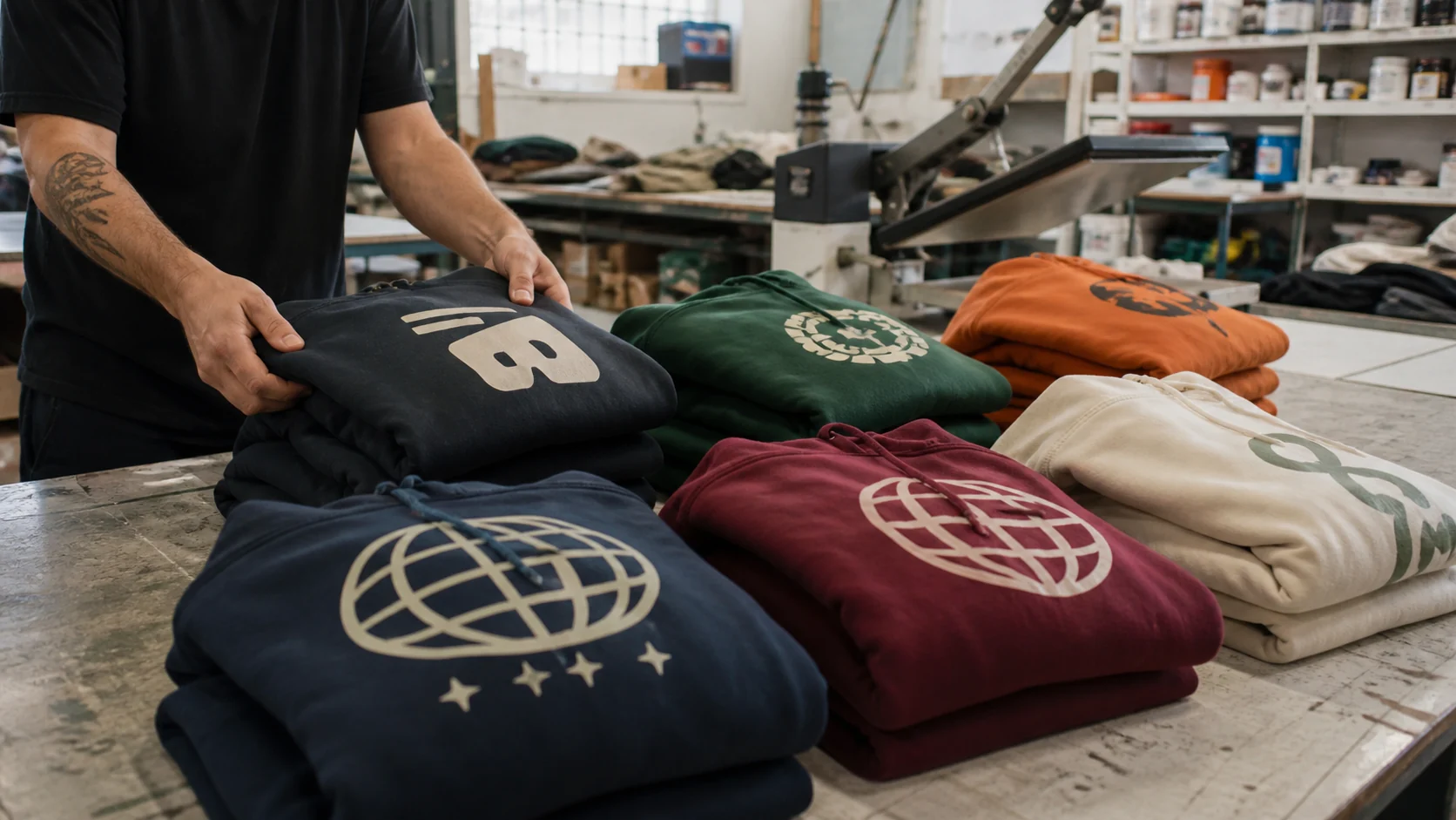 Sudaderas personalizadas para grupos preparadas en taller textil