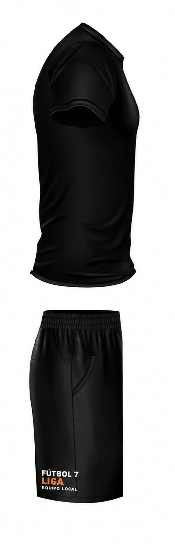 Vista lateral de camiseta y pantalón de fútbol personalizados