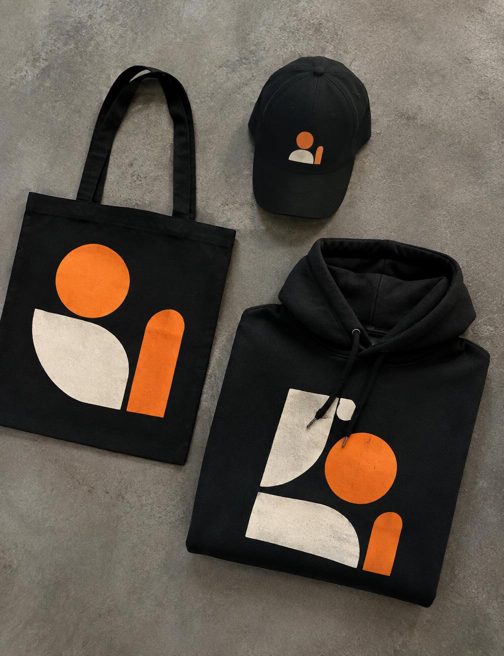 Bolsa, gorra y sudadera personalizadas con serigrafía en dos tintas