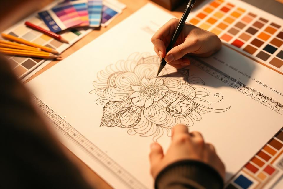 Persona preparando un diseño para estampar