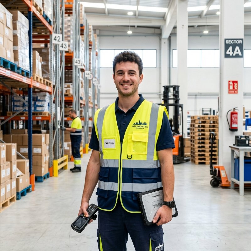 Trabajador con chaleco de alta visibilidad personalizado